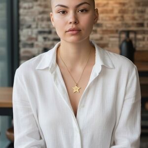 Dior Gold Star Zipper Pull Pendant Necklace NEW